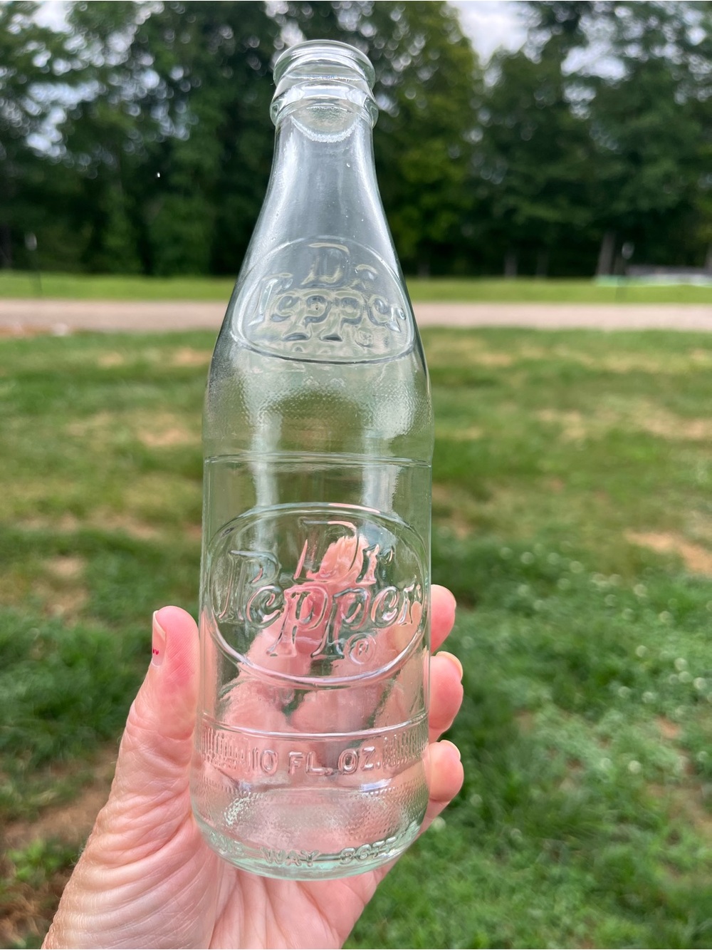 Vintage Dr Pepper Clear Glass Bottle - Clear